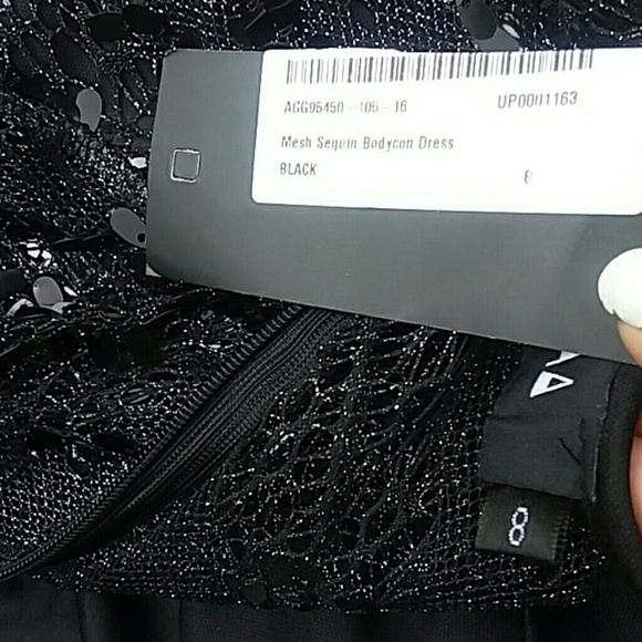 Nasty Gal Black Sequins & Lace Bodycon Dress US 4 - Picture 7 of 8